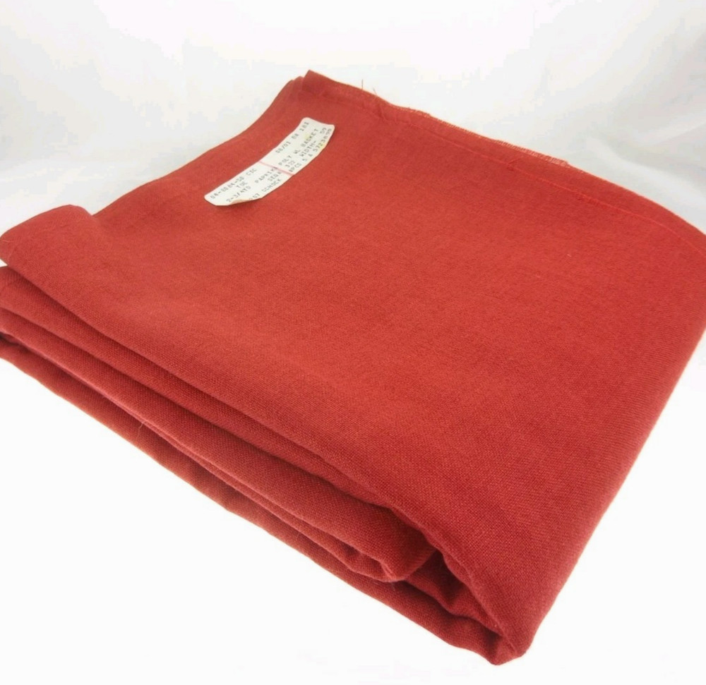 98×60″ Paprika Red Polywool Llama Wool Blend Basket Weave Fabric