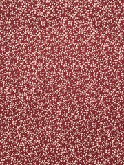 Burgundy Wine Red Color Fabric With Gold Leaves And Stems 43” X 23”
