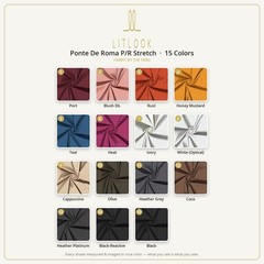Ponte De Roma Stretch Fabric by the Yard — 4-Way Stretch, 58″ Olive