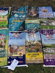 Mixed Lot of Various Kalmbach Feed Bags- Bulk Assortment