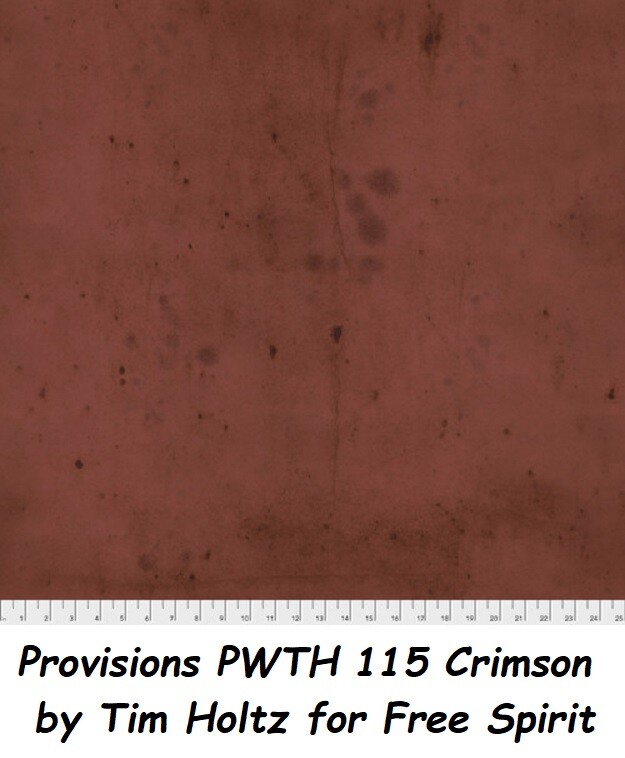 Provisions Tonal Cotton Quilt fabric Tim Holtz / Free Spirit PWTH 115 Crimson