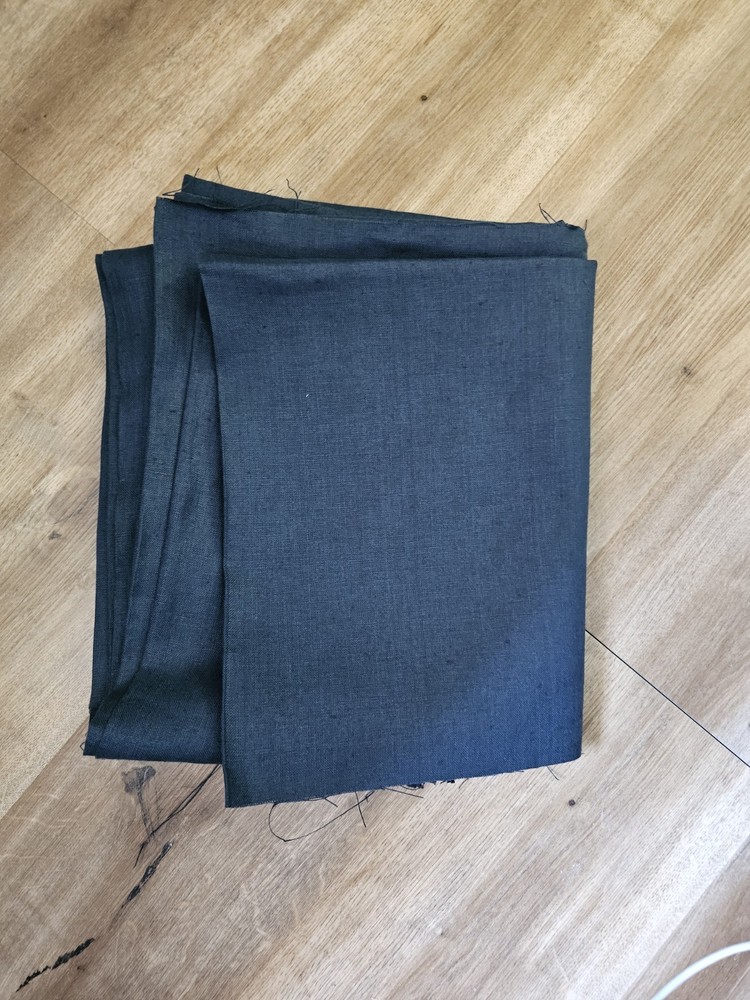 3 Yard Lot Ocean Blue Linen Fabric