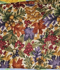 Lot Of 5 Pieces Of Mixed Patterns Fall Themed Cotton Fabric & 70 X 6.5″ Squares