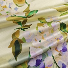 Heavy Natural Silk Flax Charmeuse Material Floral Silk Linen Suit Jacket Fabric