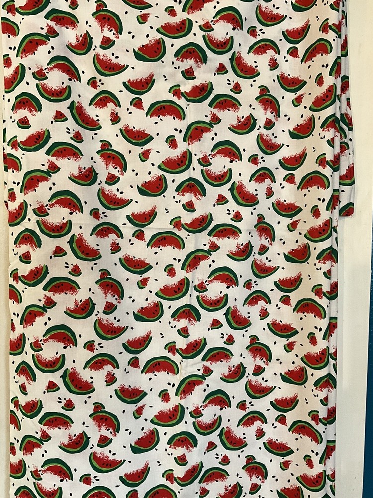 Vintage Red & Green Watermelon Slices on White Quilt Cotton, P5937 45” x 2yrds