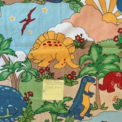 VNTG House ‘N Home LAND OF DINOSAURS Drapery Fabric, 5 Yds 17”x 44”,Thick, READ