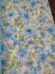 Lot of Fabric, floral, blue, white, pink, purple, orange, 1lb 5oz