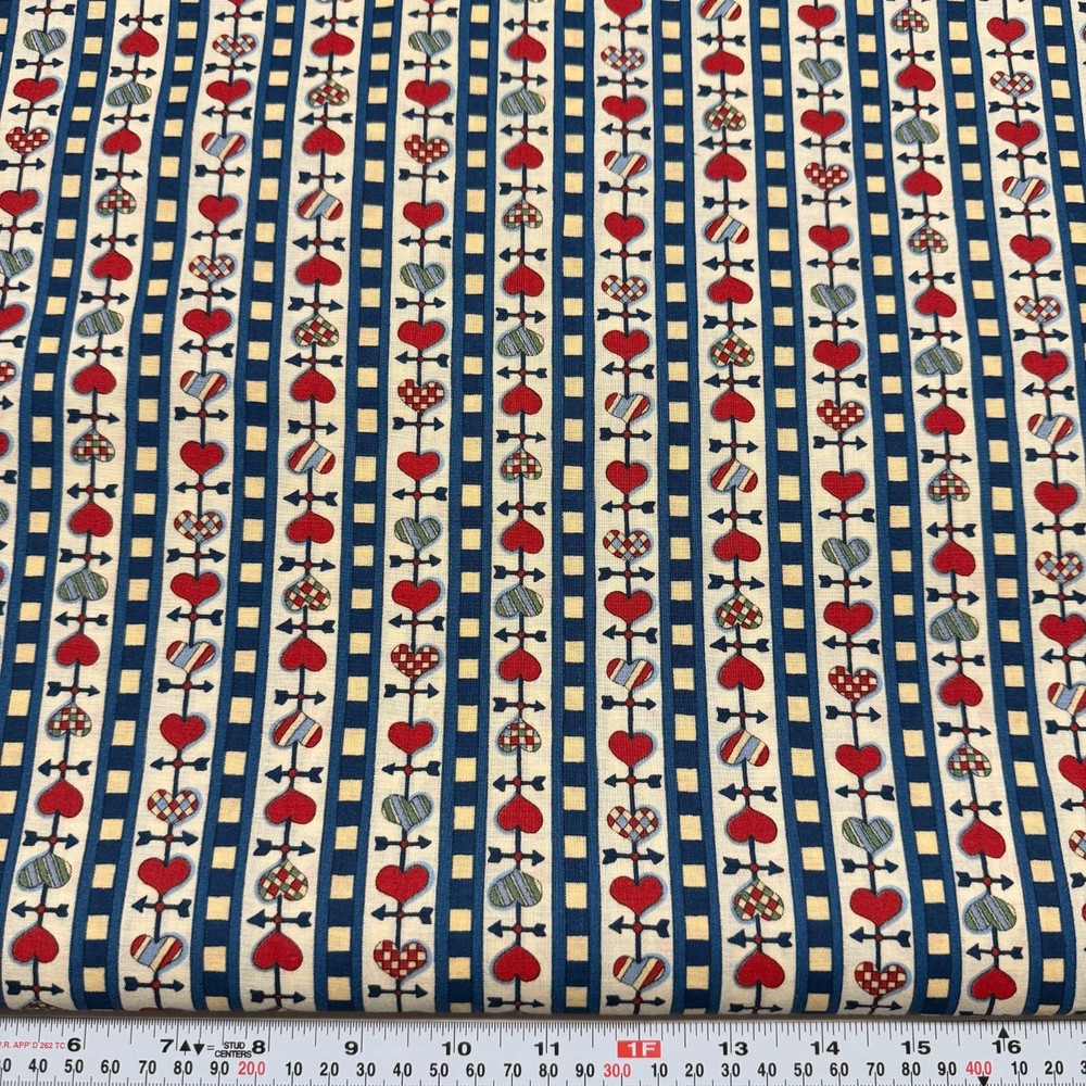 Vintage 1995 Susan Winget Fabric Traditions Heart Vane Cotton by the HALF YARD