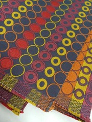 Anzea Upholstery Fabric Enterprice Circles Purple Yellow 4.5 yds Germany