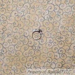BonEful Fabric FQ Cotton Quilt VTG Brown Calico Natural Silver Gray Swirl Scroll