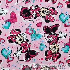 BonEful Fabric FQ Cotton Quilt Pink White Heart Disney Minnie Mouse Dress Girl L