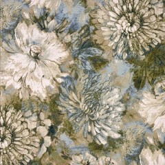 Watercolor Floral LAKESIDE Green Cotton Drapery Curtain Upholstery Fabric BTY