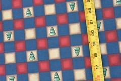 By 1/2 Yd, Vintage, Red Navy Tan Northwoods Christmas Border/Daisy Kingdom,B1670