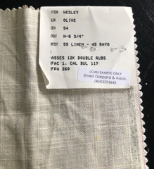 NORBAR Wesley in Olive 17 x 17 1/4″ Striped Linen Blend Fabric Sample
