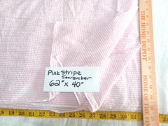 Pink White Seersucker Stripe Soft Lightweight Cotton Fabric 1 piece 62″ x 40″