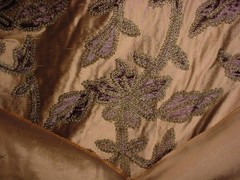 15-5/8Y Brunschwig Et Fils Embroidered Velvet Silk Crewel Upholstery Fabric