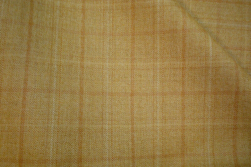 2.86 yds English WOOL Fabric Suiting 9 oz Super 100s Toffee Plaid 103″ BTP