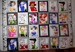 Loralie Designs RARE OOP Gone Shopping 24 CUT Panel Blocks Cotton Fabric 12