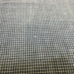 Cotton Fabric White Dark Blue Stripes Check Plaid 3 5/8 yards x 42″ Quilters
