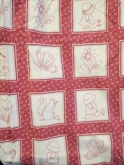 Vintage Kid’s Sun Bonnet Sue/ Sam Rooster Squirrel Tulip Cottagecore Fabric 4Yd