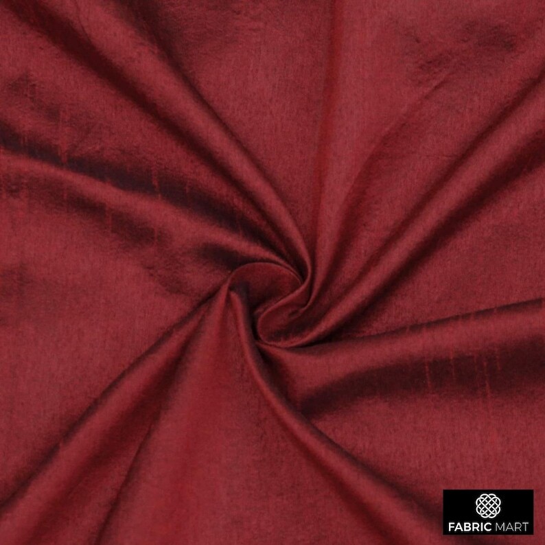 Deep Red Faux Silk Fabric By The Yard, 42 inches width Red Silk Fabric
