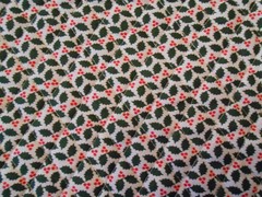 Double Faced Pre-Quilted Christmas Holly and Red Stripes 40″ x 40″ ~Joann Fabric