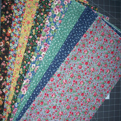 8 Country Florals Calico Fat Quarters Bundle Fabric 100% Cotton Precut