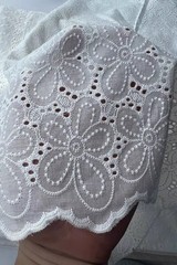 Cotton Embroidered Cutwork Eyelet Lace Fabric Floral Dress Wedding Kids Craft