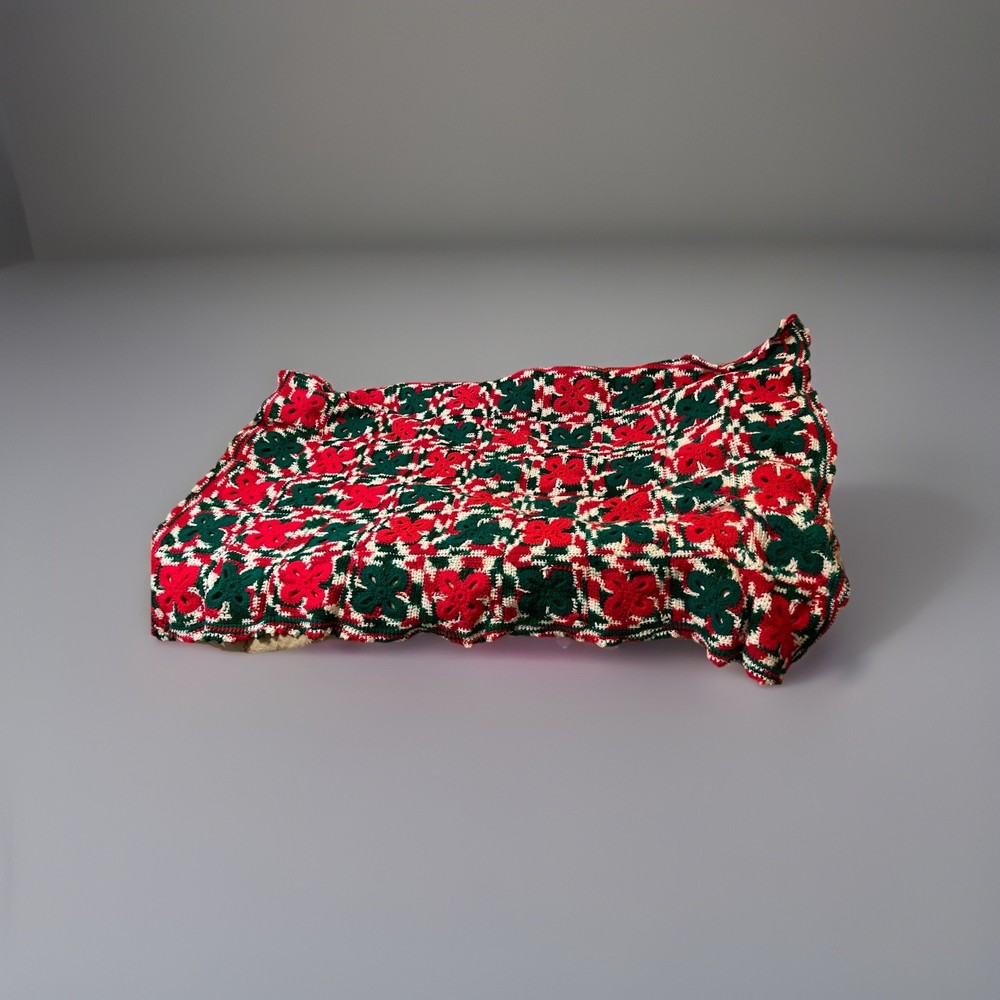 Handmade Crochet Christmas Vintage Blanket Throw 60 X 40