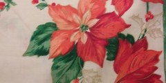Christmas Poinsettia Border Cotton Fabric by Springs (great for tree skirts)