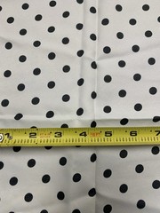 Vintage Black Polka Dots White Fabric 43” X 75” 2 Yards Polyester ? Craft Dot