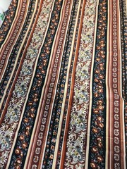 Paisley Floral textured FEEL Fabric Blue Cream Tan Upholstery Curtains Decor