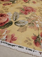 VTG 1997 Richloom Platinum Collection Fabric Floral Rose Screen Print 1 Yard