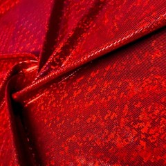 Vibrant Blood Red Hologram print 4-way Stretch Spandex by the Yard for Swimwear