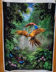 Digitally Printed Amazon Call of the Wild Birds Panel by Hoffman Fabric btp