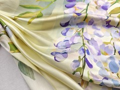 Heavy Natural Silk Flax Charmeuse Material Floral Silk Linen Suit Jacket Fabric
