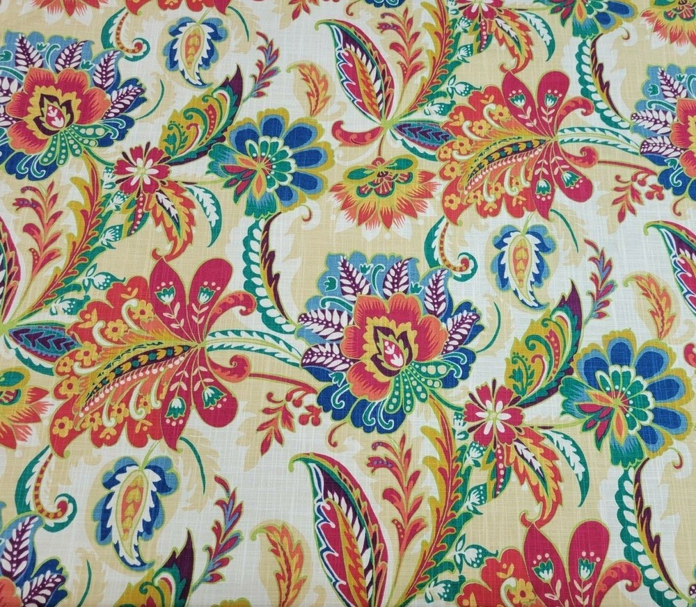 Ayer In Jewel BTY Richloom 100% Cotton Slub 54″ Wide Floral