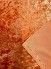 Samantha ORANGE Polyester Stretch Crushed Velvet Fabric by the Yard for Bows, T