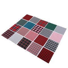 20pcs Plaid Fabric Rich Bright Colors Soft Breathable For DIY Projects Cotton Fa