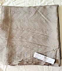 VTG Taupe/Tan Polyester Embossed Geometric Design Fabric Remnant 2.38Yd x 45″