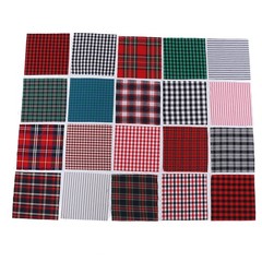 20pcs Plaid Fabric Rich Bright Colors Soft Breathable For DIY Projects Cotton Fa