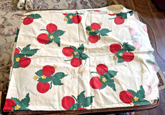 1 yd Vintage Polished Cotton Waverly Bonded Fabric Cottage Core Apple Harvest
