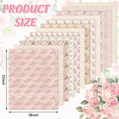 Whaline 12Pcs Spring Cotton Fabric Bundles 18 X 22 Inch Retro Floral Printed Fat