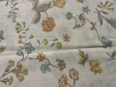 VIP Cranston Print Works Fabric Floral On Cream Cotton Blend 2yds X 44in