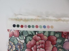 Decorator Fabric Remnant Scrap Floral Pink Mauve Green Blue 54″W x 13″L