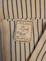 Lanella Fabric Switzerland Egyptian Cotton Wool 18 Yards White-Black Stripe 36″