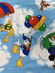 Walt Disney Mickey Minnie Mouse and Friends Hot Air Balloons Fabric