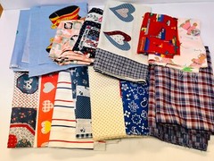 Large Fabric Lot Country Crafts DIY Decor BIN F