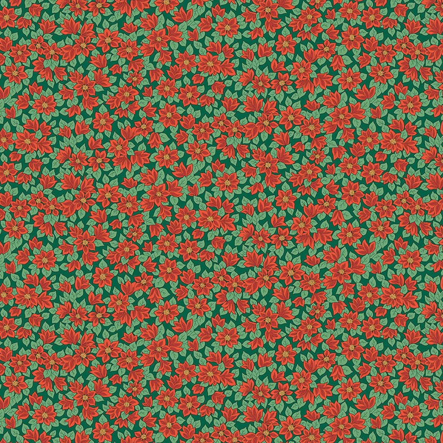 RILEY BLAKE – Festive Greetings by Liberty Fabrics – Peaceful Poinsettias – A –