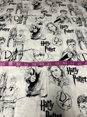 Camelot HARRY POTTER Dumbledores Army black & white cotton sewing fabric 1.6 yd